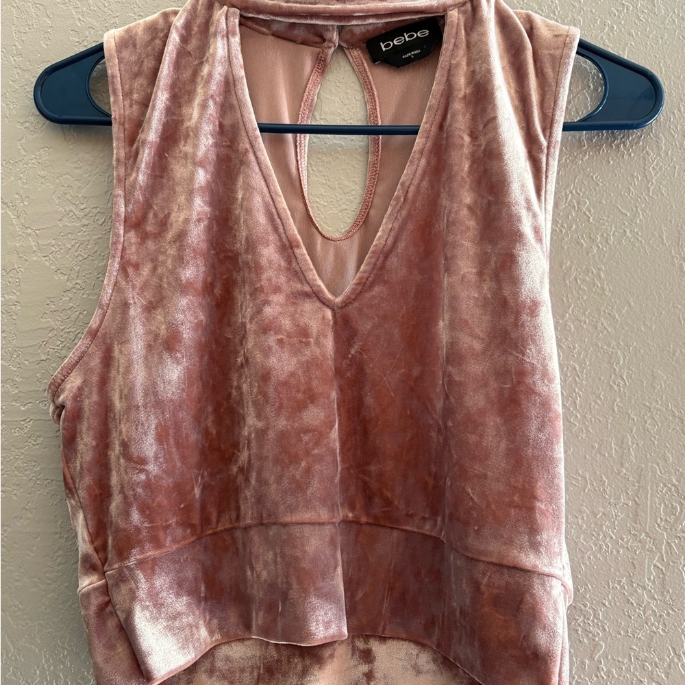 Vintage Bebe Blush Velvet Tank Top made in USA